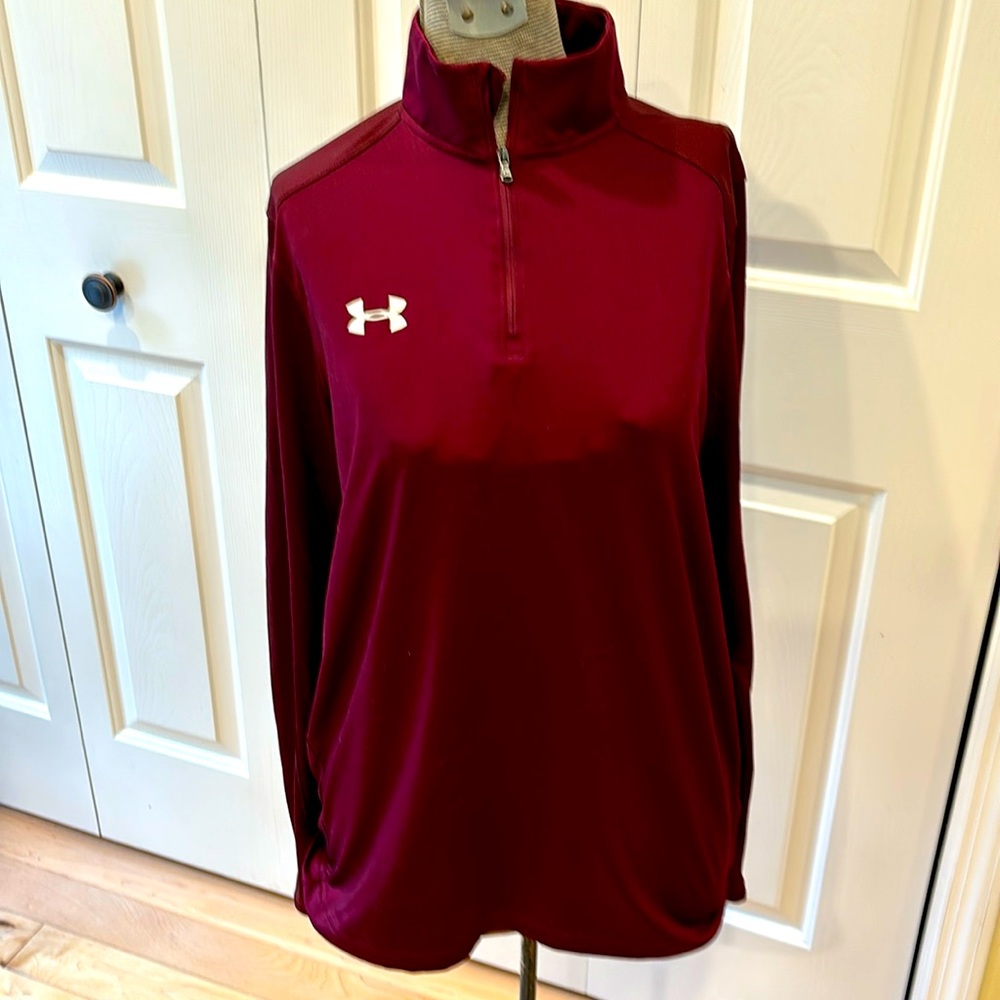 Under Armour maroon loose headgear 3/4 zip lightweight sweatshirt